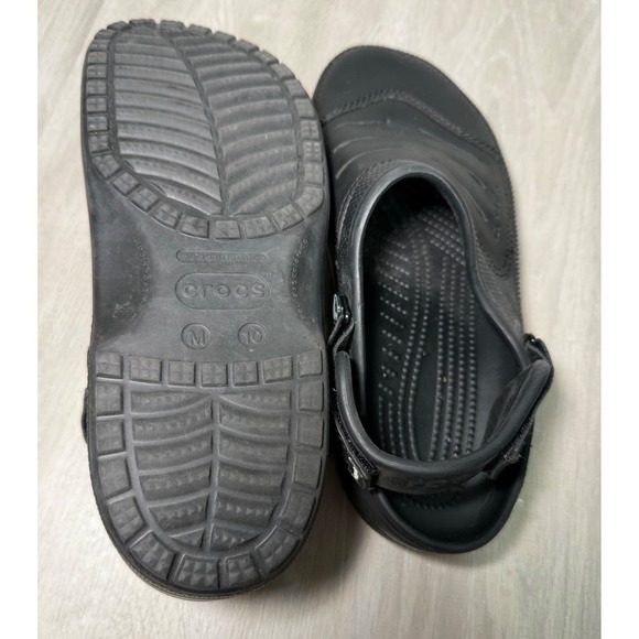 Crocs Yukon Mesa Clogs Men Size 10 Black Good Condition Adjustable Heel Strap - Picture 6 of 7